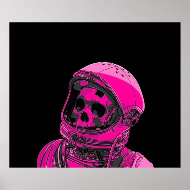Pink Skeleton Astronaut Poster (Front)