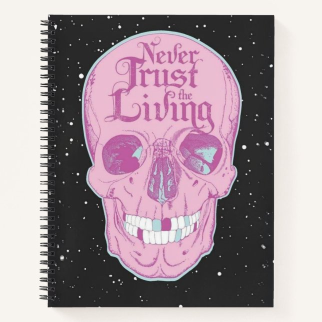 Pink Skeleton Hardcover Spiral Notebook (Front)