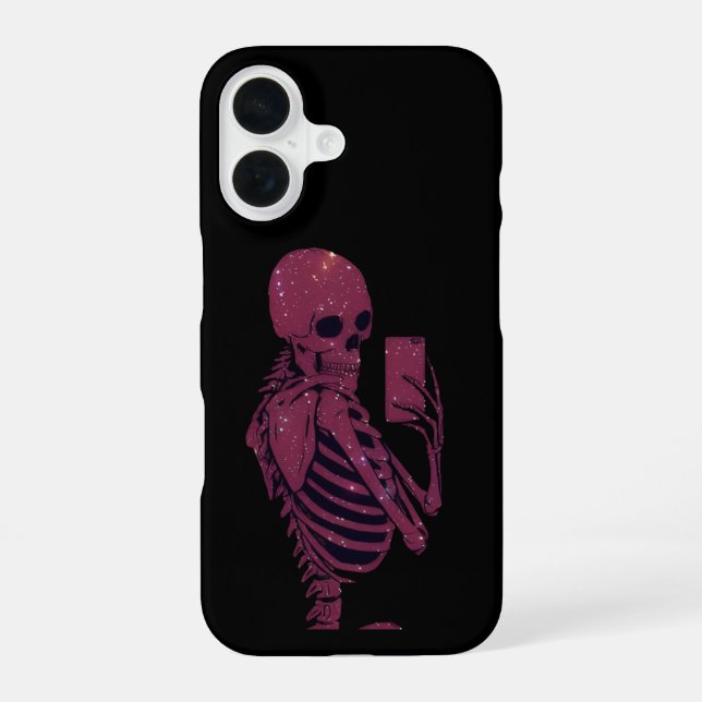 Pink Skeleton Selfie  iPhone 16 Case (Back)