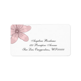Pink Sketched Vintage Flower Label