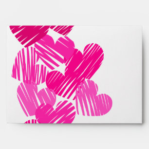 Pink sketchy Hearts Envelope