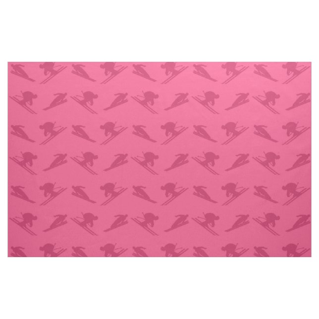 Pink ski pattern fabric (Yard)