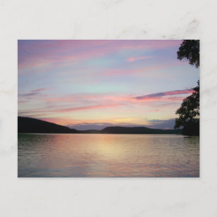 Pink Skies at night!  over Lake Sunapee Postcard