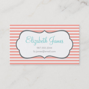 Pink Skinny Stripe Business Card