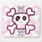 Pink Skull and Cross Bones mouse pad