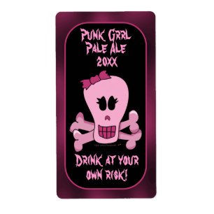 Pink Skull and Crossbones Pale Ale Beer Labels