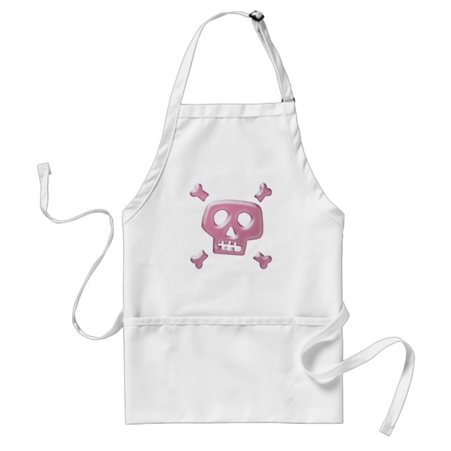 Pink Skull and Crossbones Standard Apron (Front)