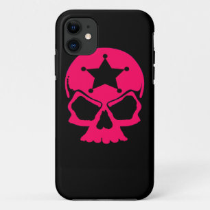 Pink Skull (black background) iPhone 11 Case