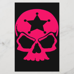 Pink Skull (black background) Stationery
