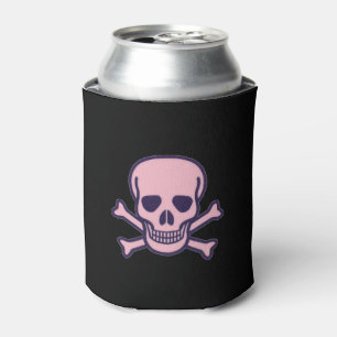 Pink Skull black can cooler 2-side