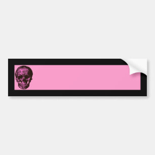 Pink Skull Bumper Sticker