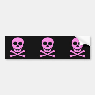 Pink Skull & Crossbones Bumpersticker Bumper Sticker