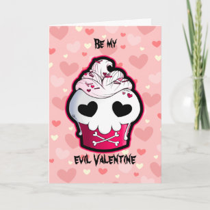 Pink Skull Cupcake Holiday Card