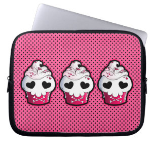 Pink Skull Cupcake Laptop Sleeve