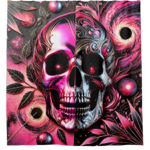 Pink Skull Design Shower Curtain