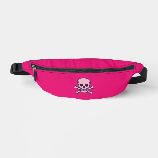 Pink Skull fuchsia fanny pack (Front)