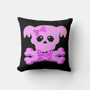Pink Skull Girl Cushion