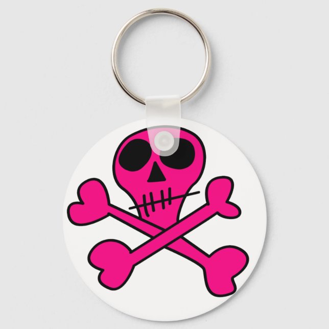 pink skull key ring (Front)