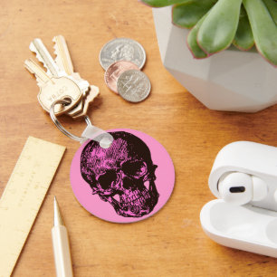 Pink Skull Key Ring