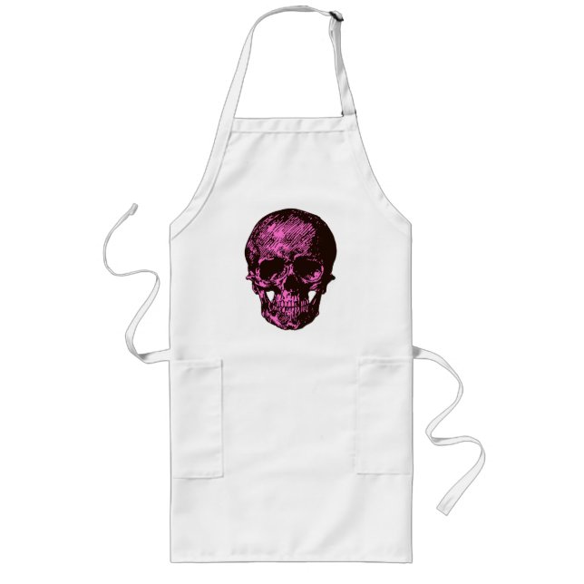 Pink Skull Long Apron (Front)