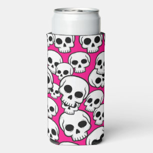 Pink Skull Pattern Foam Can/Bottle Cooler