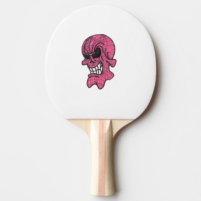 Pink Skull Ping Pong Paddle (Front)