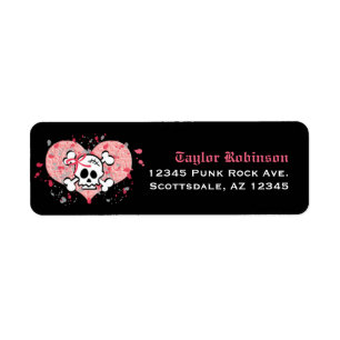 Pink Skull Return Address Labels Custom