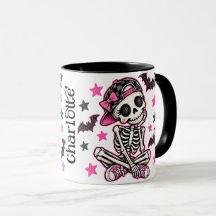 Pink Skull Skeleton Halloween Combo Mug