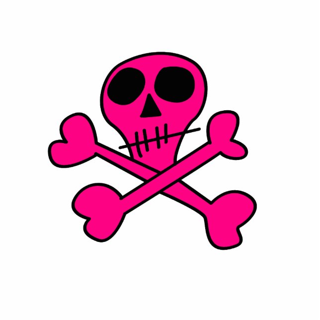 pink skull standing photo sculpture (Front)
