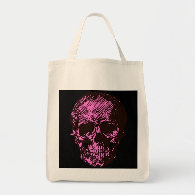 Pink Skull Tote Bag (Front)