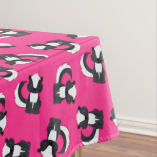Pink Skunk Birthday Party Tablecloth