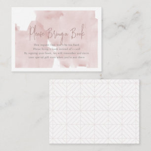 Pink Sky Baby Shower Please Bring a Book Enclosure Card