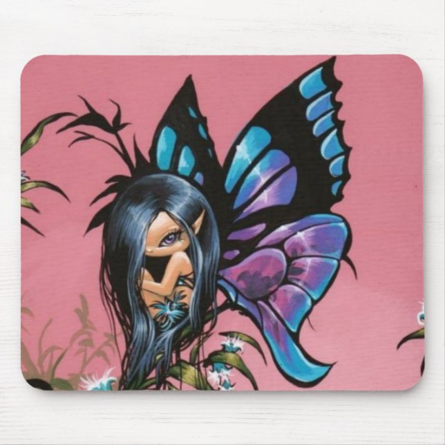Pink Sky Fairy Mousepad (Front)