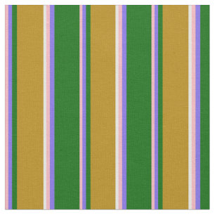 Pink, Slate Blue, Green, Dark Goldenrod & White Fabric