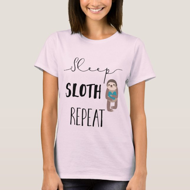 Pink Sleep Sloth Repeat Women's Maternity T-Shirt (Front)