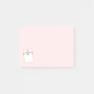 Pink Sleeping Kitty Cat Post-it Notes