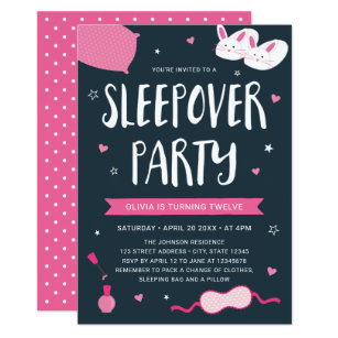 sleepover invitations announcements zazzle uk