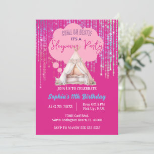 Pink Sleepover Slumber Party Birthday Teen Tween Invitation