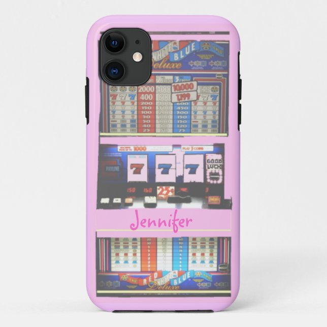 Pink Slot Machine Casino Gambler Case-Mate iPhone Case (Back)
