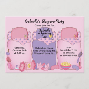 Pink Slumber Birthday Party Invitation