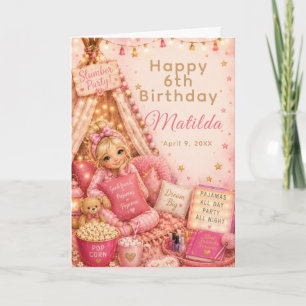 Pink Slumber Party Celebration Card