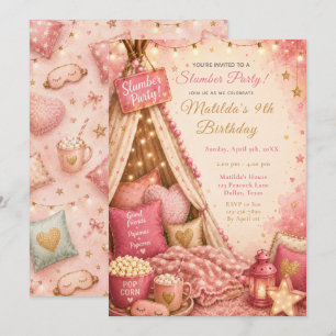 Pink Slumber Party Celebration Invitation