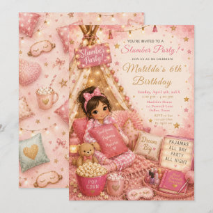 Pink Slumber Party Celebration Invitation