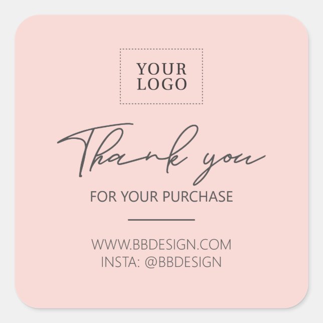 Pink | Small Business Thank you package sticker (Front)
