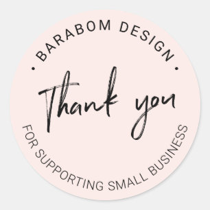 Pink   Small Business Thank you package sticker