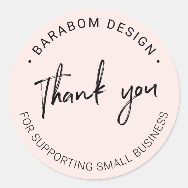 Pink | Small Business Thank you package sticker (Front)