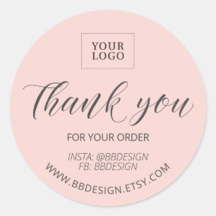 Pink   Small Business Thank you package sticker
