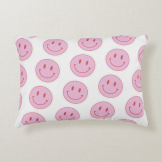 Pink Smile Face Pillow