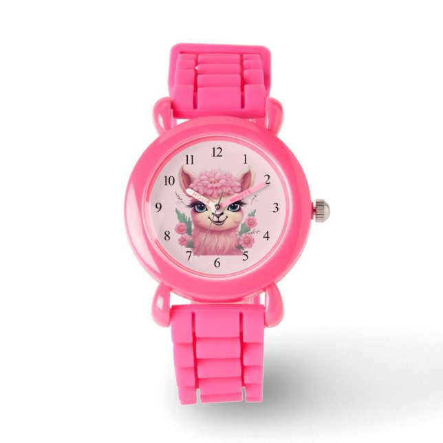 Pink Smiling Baby Lama Watch (Front)