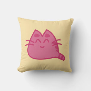 Pink Smiling Kitty Cat Cushion